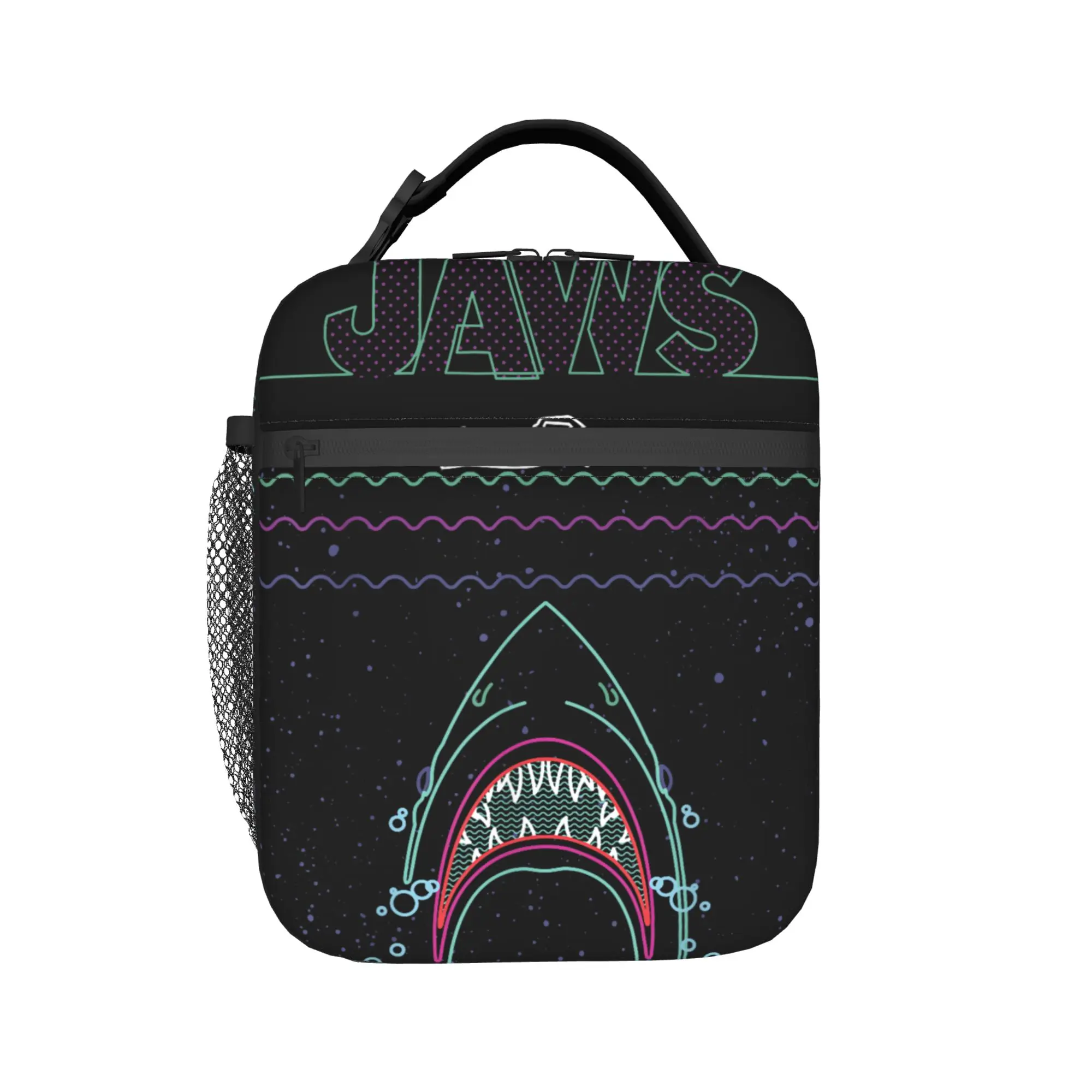 Jaws 50th Anniversary Poster Lunch Bag  Aesthetic Lunch Box For Girls  Office Cooler Bag Waterproof Thermal Lunch Bags