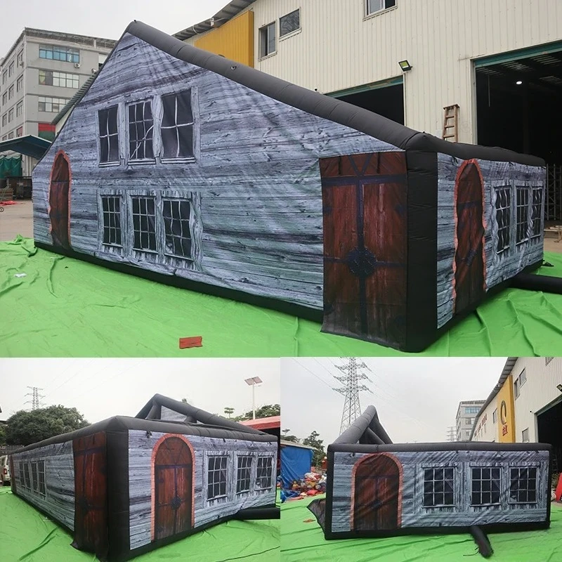 Fast Air Ship to Door Newest 10x5m Halloween outdoor Inflatable Haunted House Inflatable maze Course game with Roof and printing
