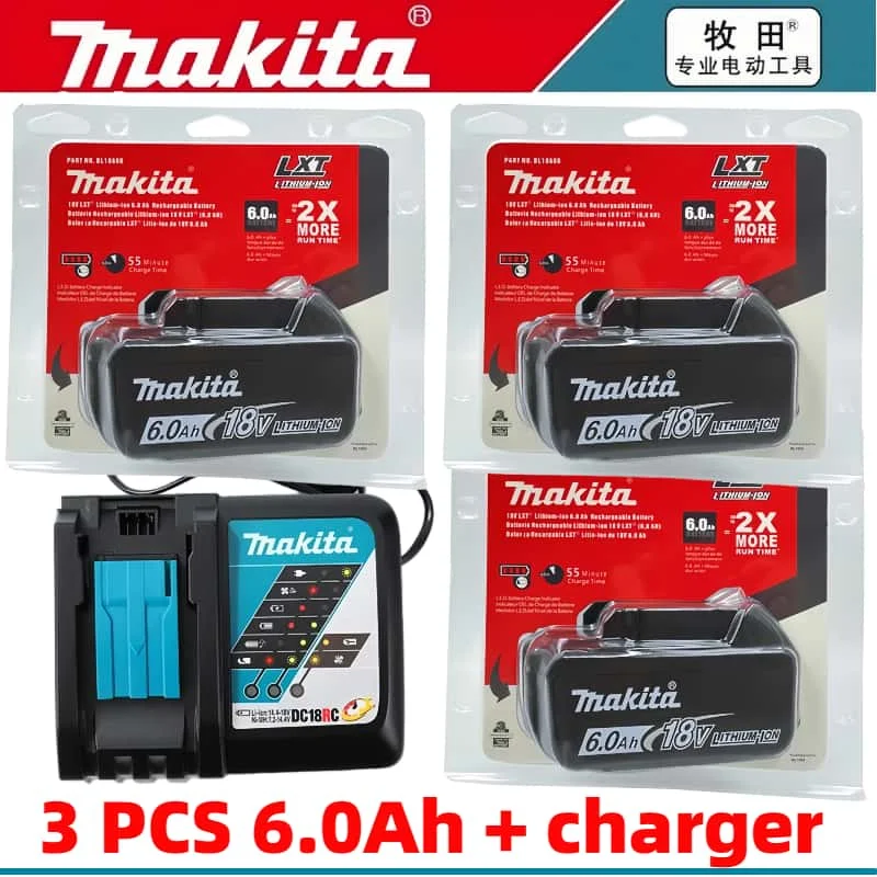 

100% Original Makita 18V 6.0Ah Rechargeable Lithium Battery for Makita 18V BL1860B BL1850B BL1840B BL1830B Power Tools battery