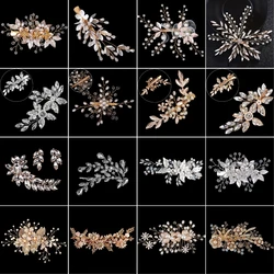 Fashion Pearls Wedding Hair Jewelry Access Alloy Art Elegant Bride Crystal Hairpin Wedding Party Jewelry Beauty Hair Accessories