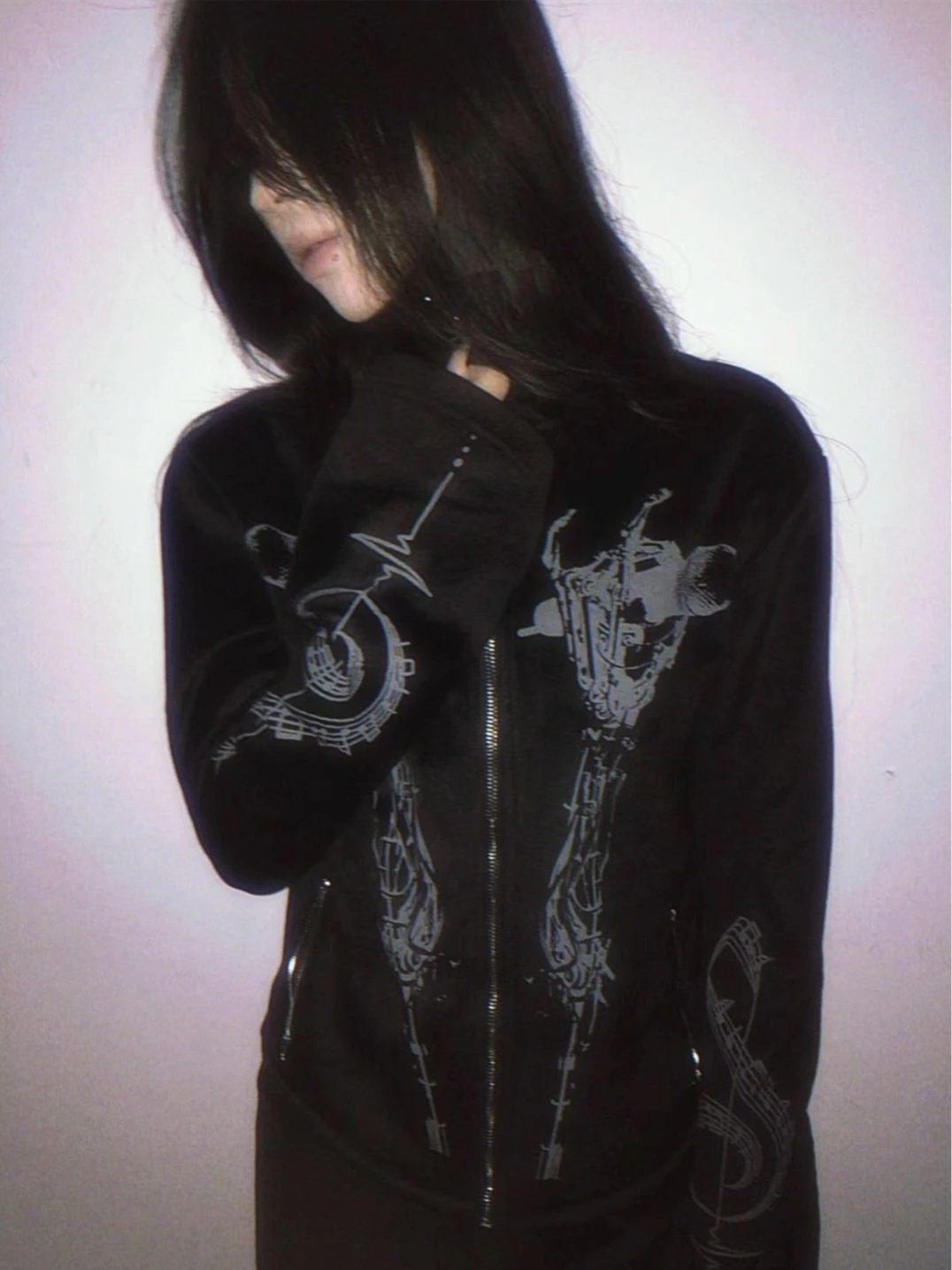 

Subculture Gothic Style Sweatshirts Long Sleeve Women Casual Coats Y2k Punk Women Zippers Aesthetic Streetwear Women Clothing