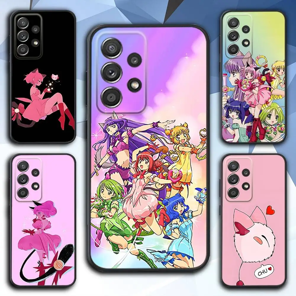 

T-Tokyo Comics Mew Mew Phone Case For Samsung S 25,24,23,22,30,21,10,9,Ultra,Plus,Lite,FE,4,5 G Soft Black Case