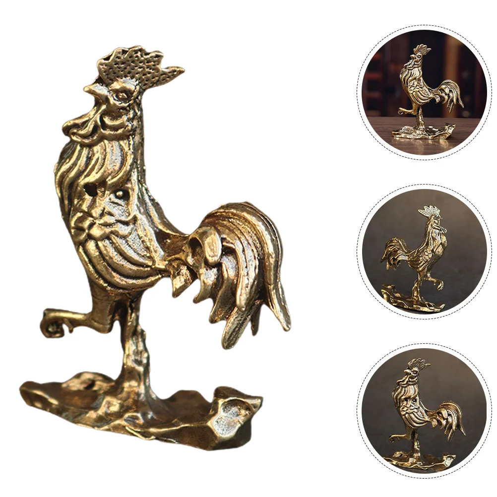 

Vintage Brass Chicken Decoration Desktop Ornament for Home Office Table Decor Sturdy Wear Resistant Unique Design Space Saving