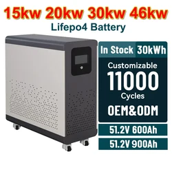 Wholesale 20kw 23kw 30kw 45kw LiFePo4 Battery 48V 51.2V 400Ah 460Ah 600Ah 900Ah Lithium ion Cells EVE Grade A cells 6000 cycles