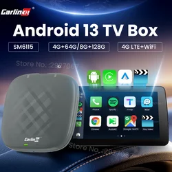 2024 Carlinkit Tbox S1 Android 13 TVBox Wireless Android Auto Carplay Adapter SM6115 Streaming 128G Box per Netflix Youtube Hulu