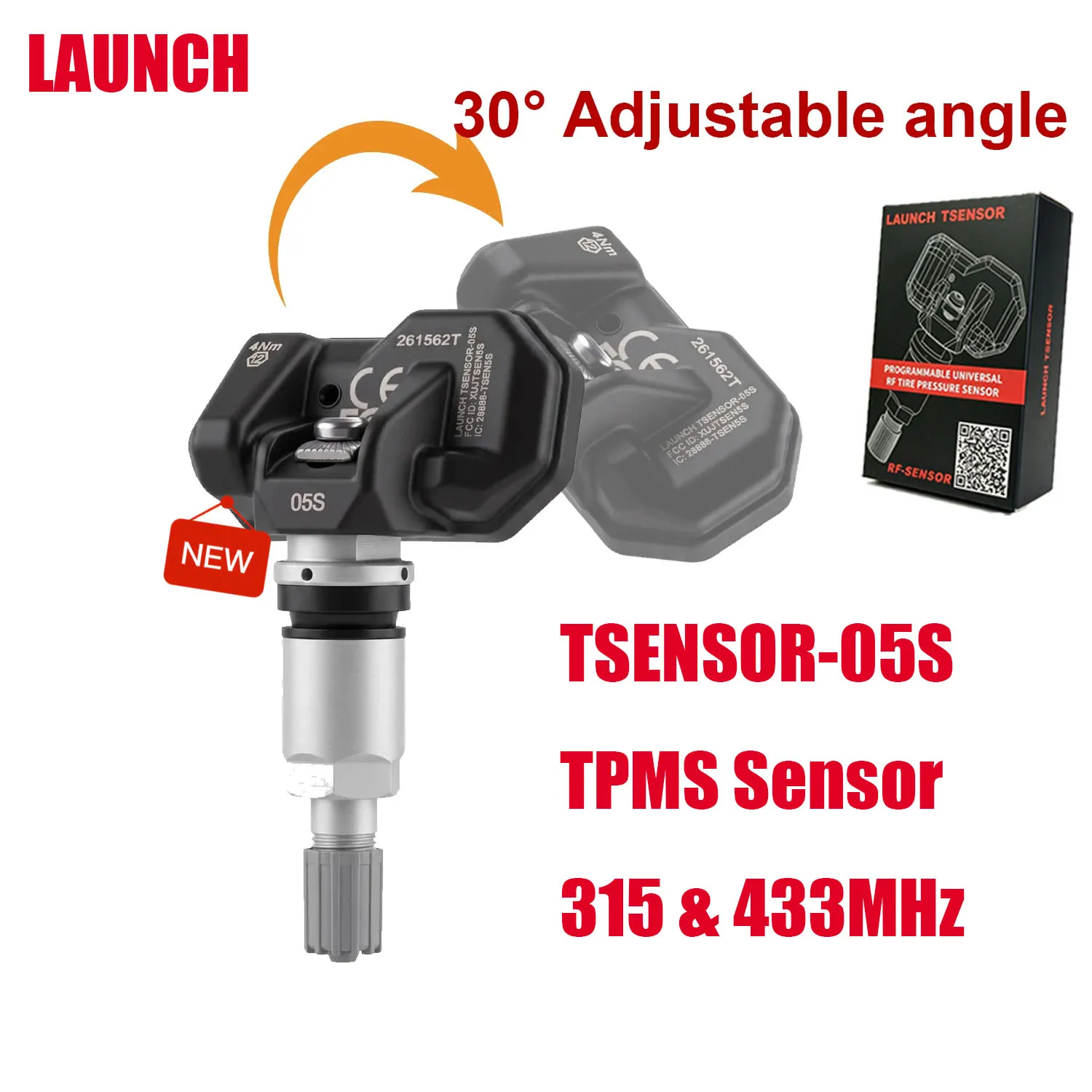 New LAUNCH X431 TSENSOR-05S TPMS Sensor 315/433MHz 2 In 1 Car Tire Repair Tools Support Tire Pressure Programming Sensor Learn