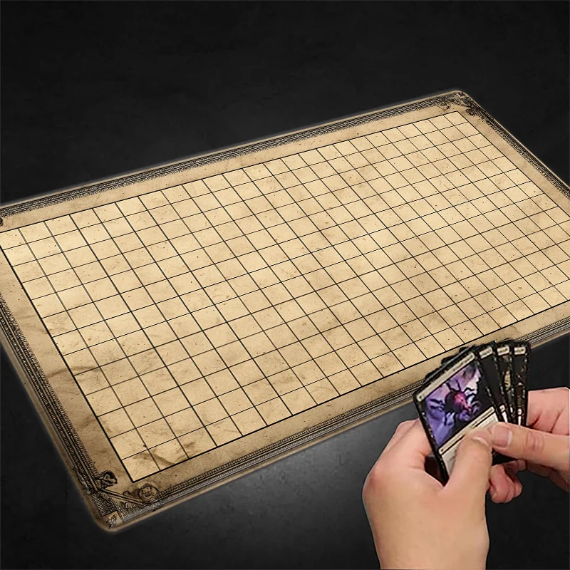 Vintage Grid Tabletop-Spielmatte, magische Party-Spielmatte, strapazierfähiges Gummi für Spiele, 35 x 60 cm, Mauspad, Büros, Schreibtischmatten, freundliches Design