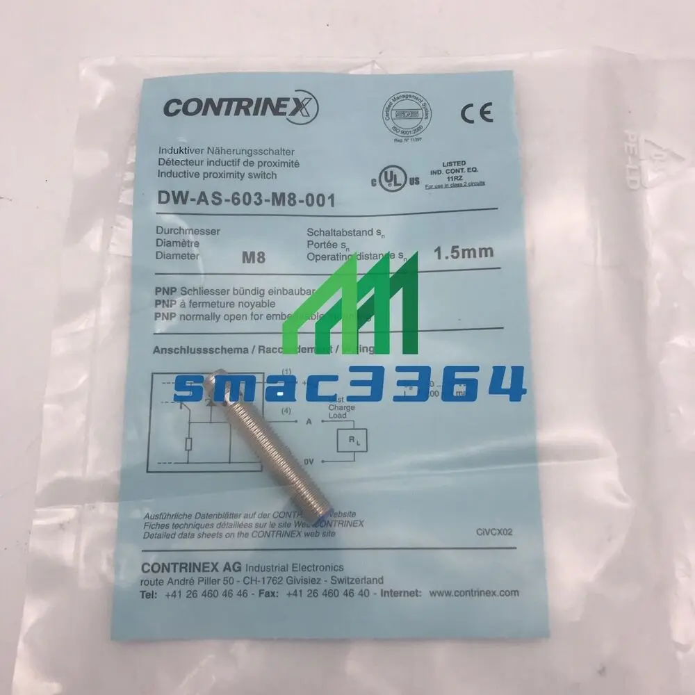 

1PCS BRAND NEW Contrinex Proximity Switch DW-AS-603-M8-001-