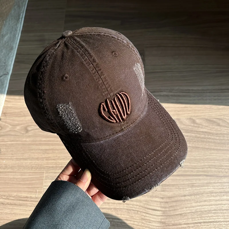 الرجعية قبعة بيسبول غسلها الدنيم محيط الرأس الكبير الرجال والنساء القديمة ممزق ثقوب شخصية التطريز قبعة متعددة الاستخدامات