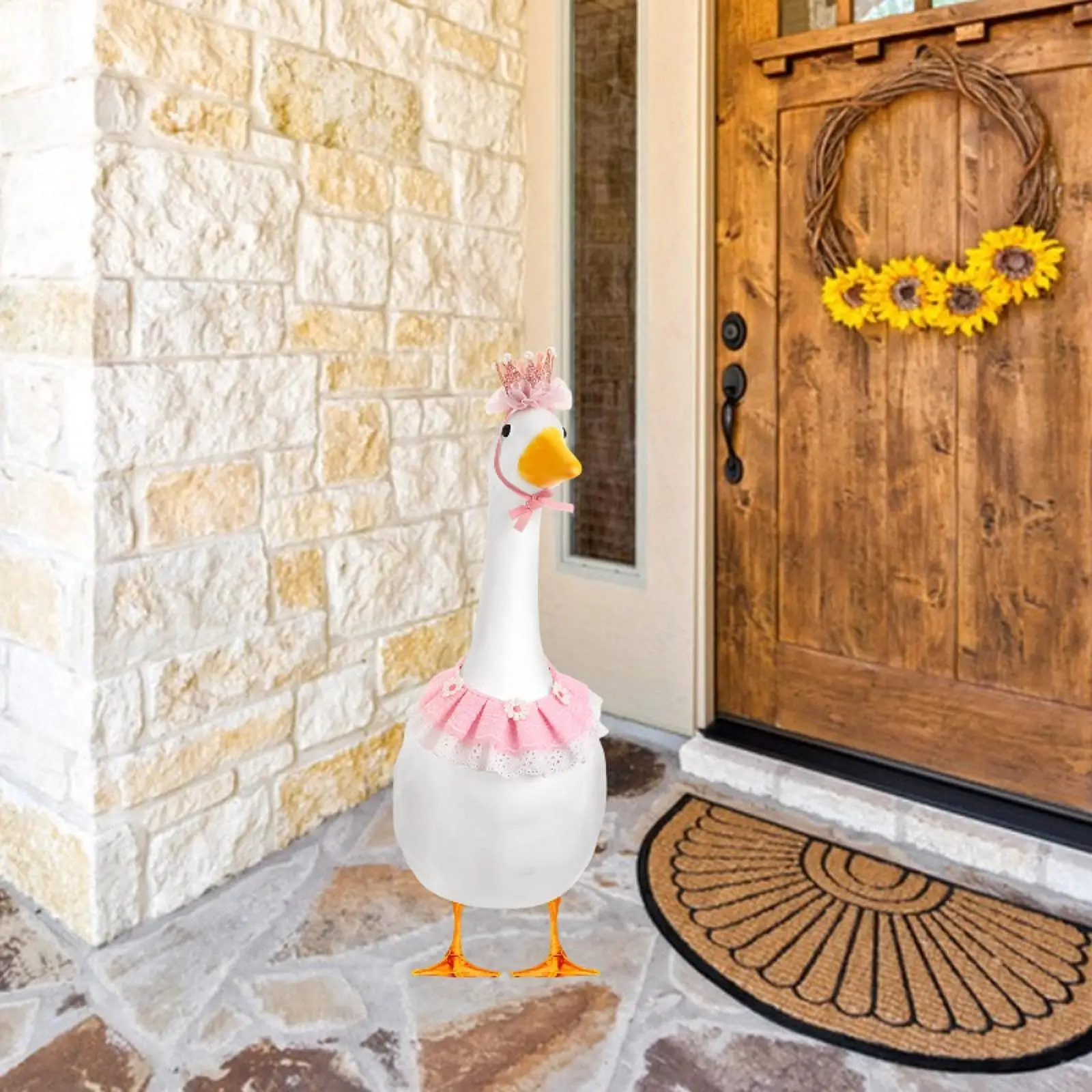 

Goose Outfit for 23"/17" Goose Statue Cute Holiday Novelty Yard Decoration Apparel for Outdoor Porch Summer Balcony Garden