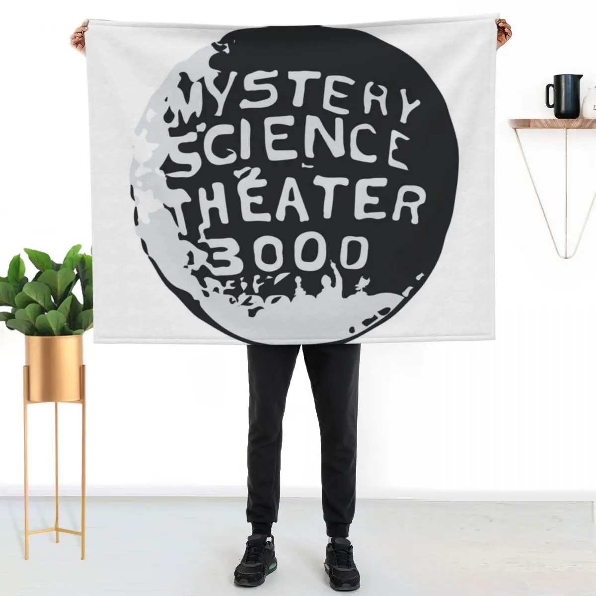 MST3K Silhouette within Globe Throw Blanket Single Sofas warm winter wednesday Picnic Baby Blankets
