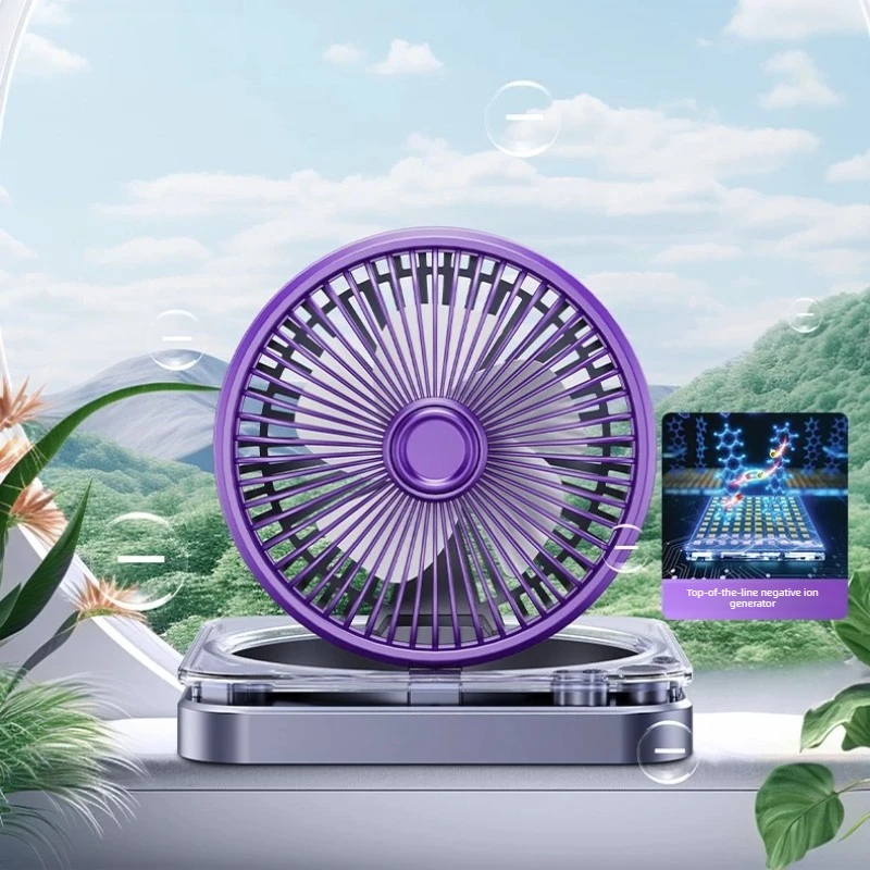 Rechargeable Silent Wall Mounted Fan with Voice Control Ionizer Air Conditioning Fan for Kitchen Bathroom No Drill Installation