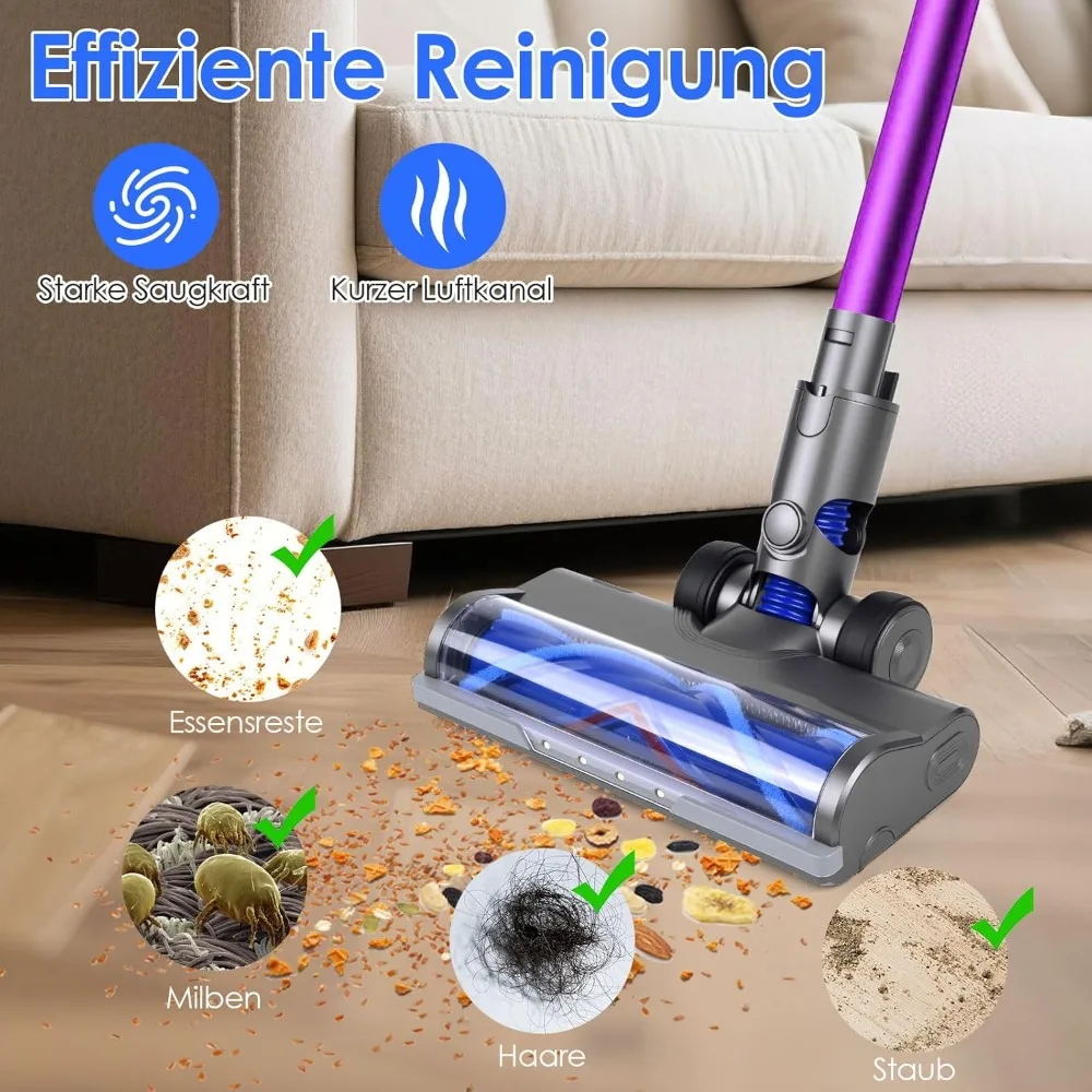 Brosse à rouleaux de rechange durable équipée d'une lampe LED, spécialement conçue pour s'adapter aux aspirateurs sans fil Dyson V6, DC59, DC61, DC62, DC74 pour un nettoyage complet des sols.