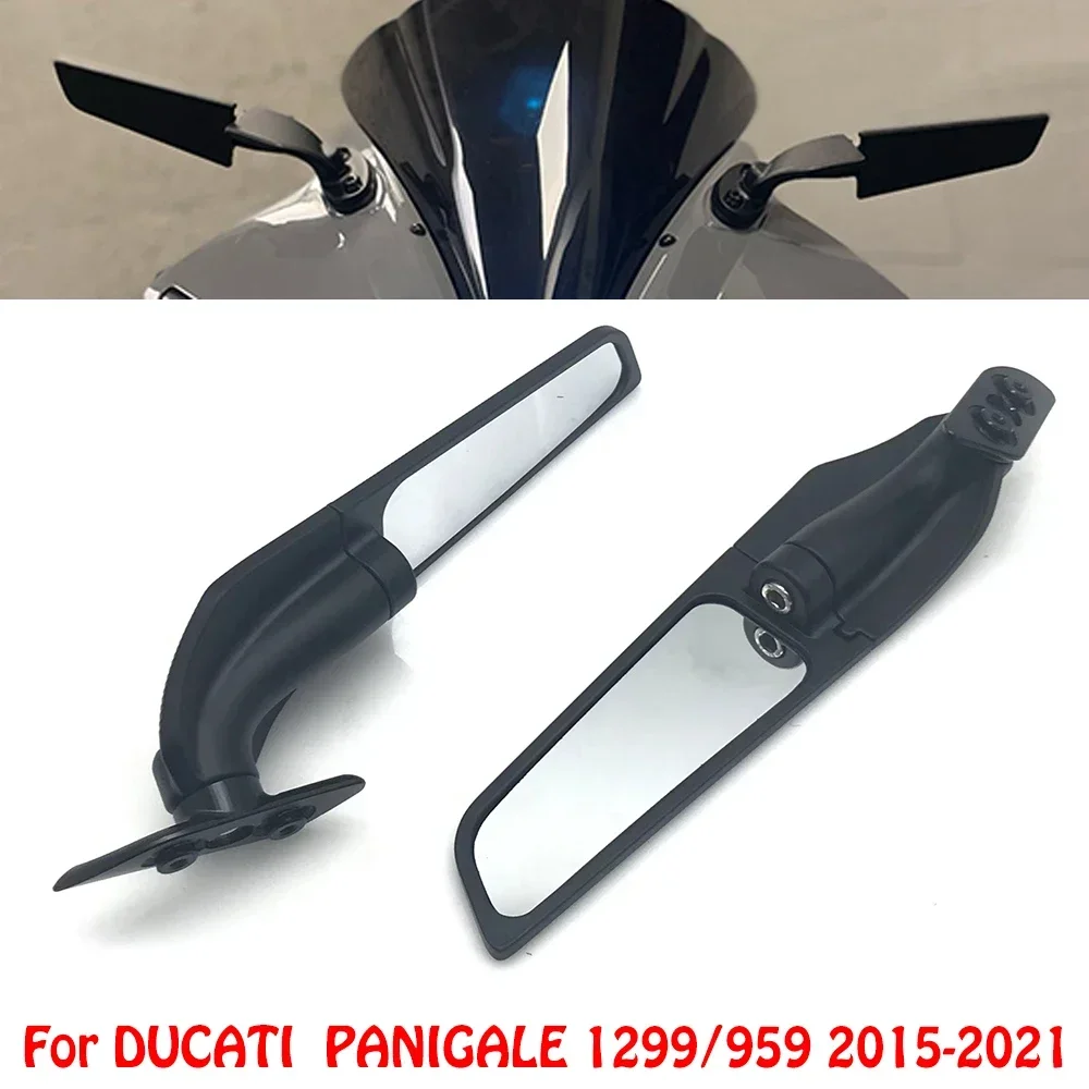 

Motorcycle Adjustable Rotating Rearview Mirror Modified Wind Wing Winglets Accessories For DUCATI Panigale 1299 959 2015-2021
