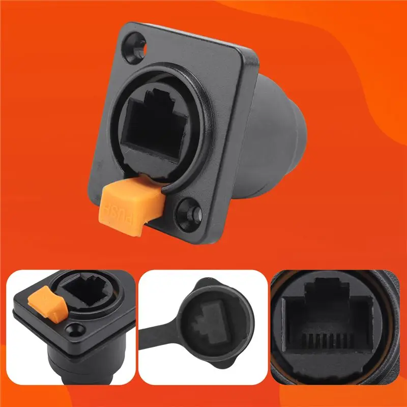Hot Selling-RJ45 Waterproof Network Connector 8P8C Female Panel Mount Sockets RJ45 Ethernet Connector,RJ45 Waterproof Network Co
