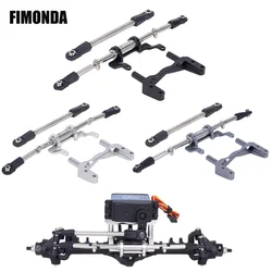 Servo Metal Mount with Scale Hydraulic Steering Kit for 1/10 RC Crawler Car FIMONDA ROCKJOCK SCX10 II Straight Axle