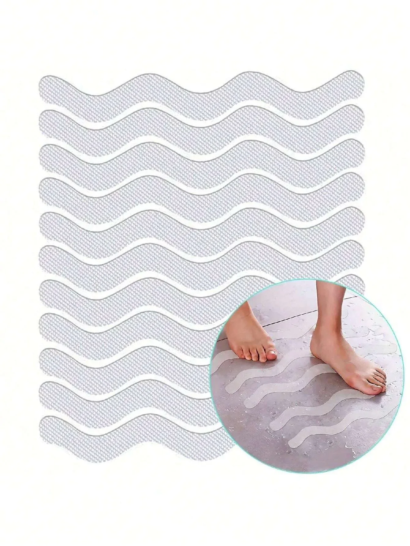 24pcs/Package Transparent Anti-Slip Stickers For Bathroom Floor And Shower - Bathtub Floor Safety Anti-Slip Strips