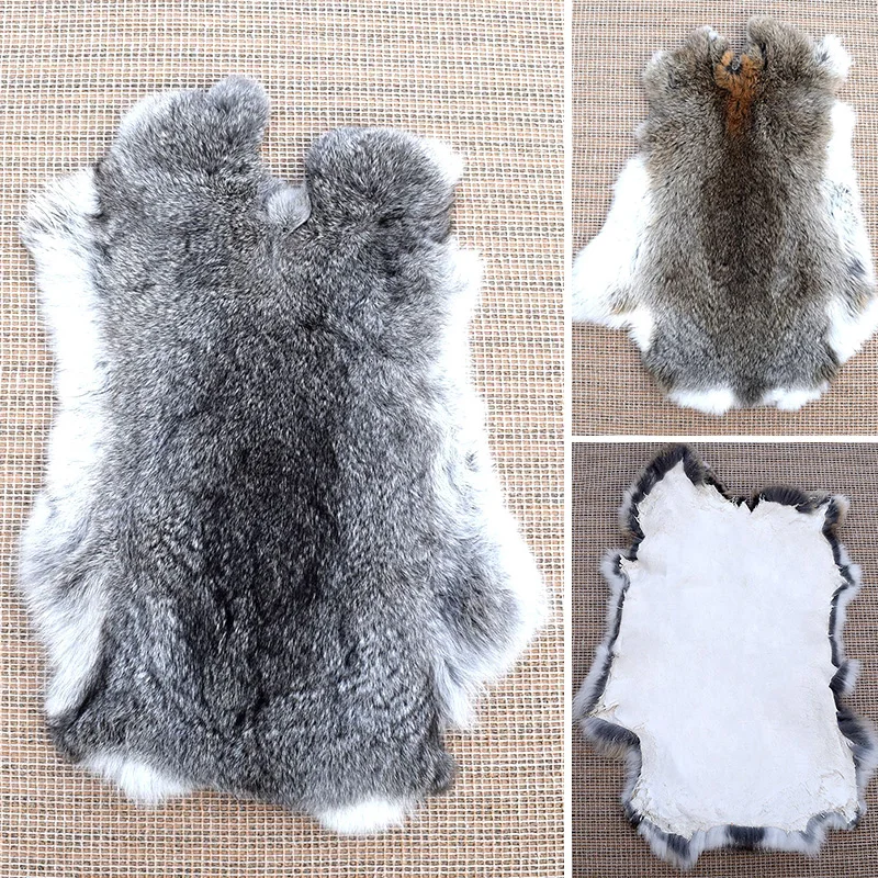 Natural Soft Genuine Rabbit Pelt Real Fluffy Fur Hide Materials For Crafts Diy Apparel Sewing Fabric Accessories Whole Piece