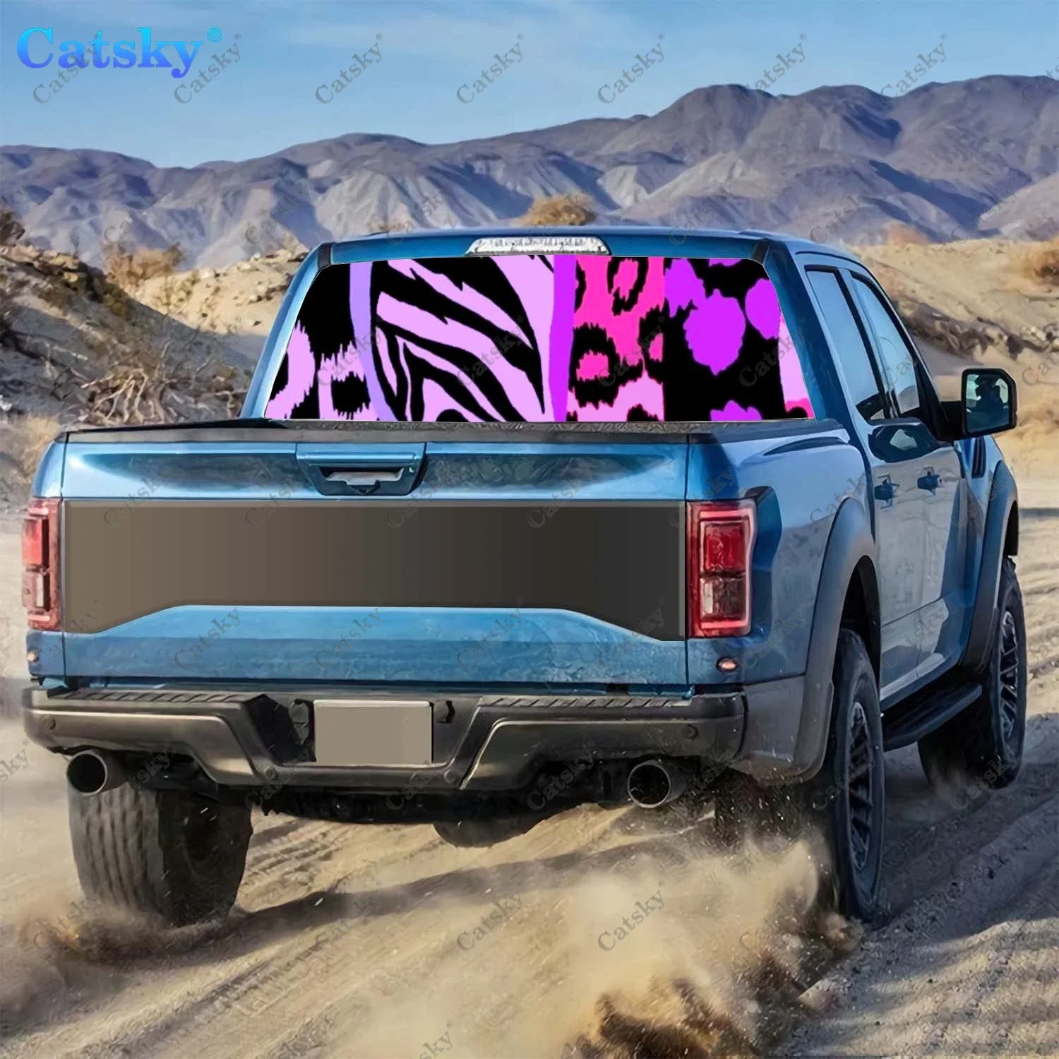 Colored Cow Spot Map Printing Rear Window Stickers Windshield Decal Truck Rear Window Decal Universal Perforated Vinyl Graphic