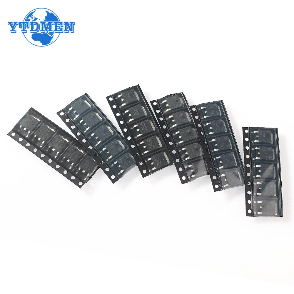 30PCS SMD Voltage Regulator Triode 78M05 78M06 78M08 78M09 78M12 78M15 TO-252 Voltage Regulator IC Kit 5V 6V 8V 9V 12V 15V