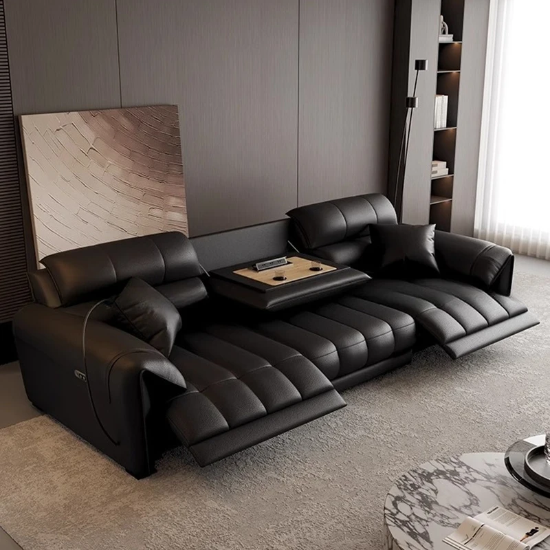 

Nordic Genuine Leather Sofas Luxury Classic Convertible Apartment Sofa Relax Armchairs Electric Meuble De Salon Home Furniture