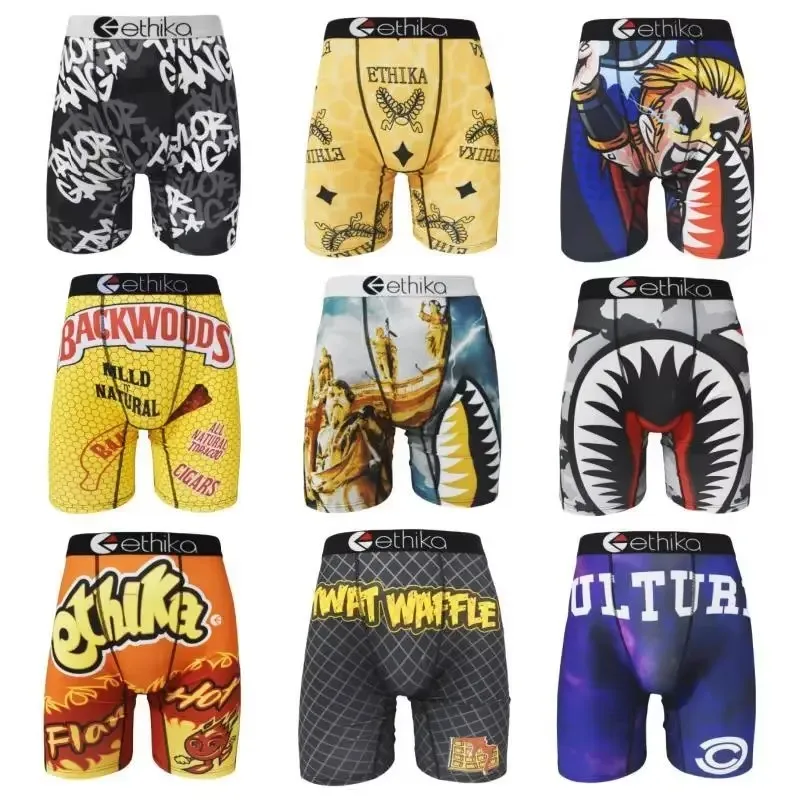 ETHIKA Men's Underwear Boxers Sexy Fashion Print Panties Lenceria Man Underpants Boxershorts Trunks Mens Boxer Briefs PLus Size