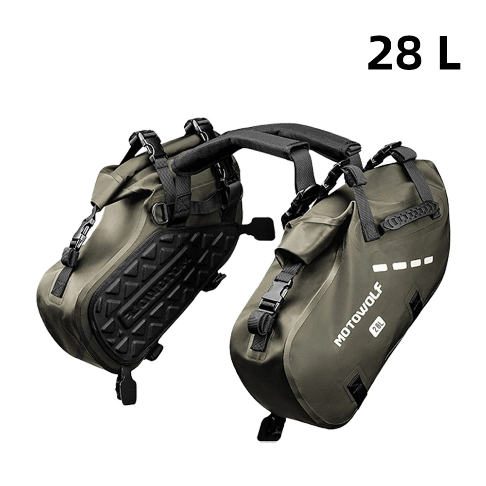 Waterdichte Motortas 18L 28L 48L Motorfiets Zadel Zijtas Grote Capaciteit Universal Fit Motorfiets Fietstas