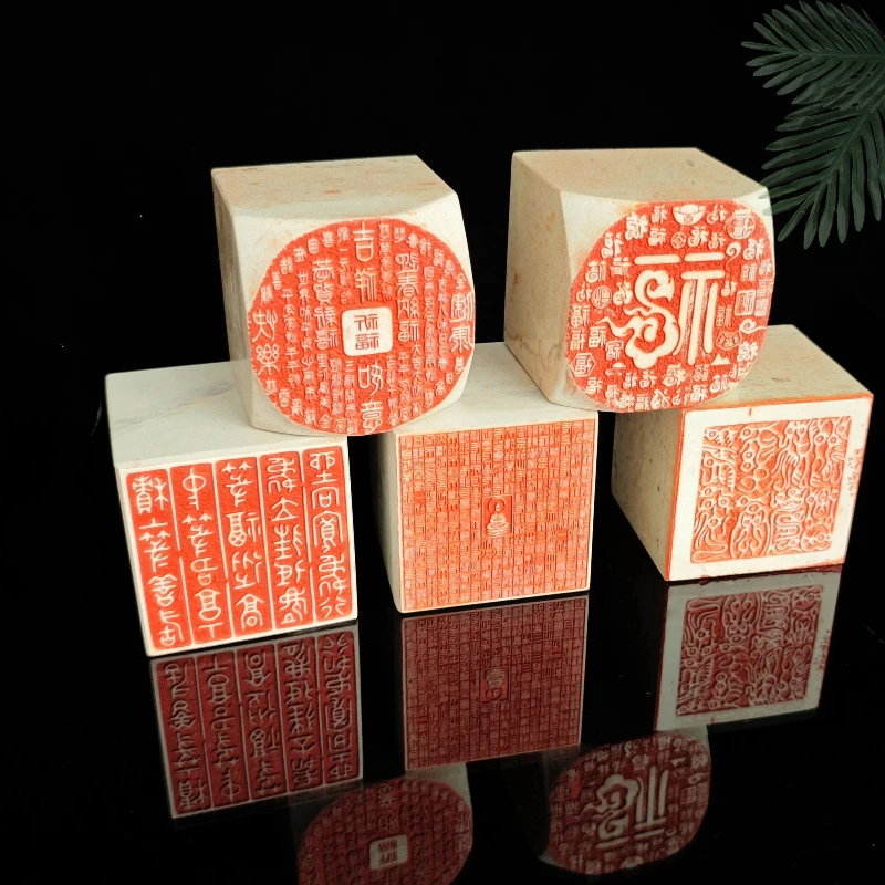 Qingtian Stone Engraving Square Finished Stamp 5cm Calligraphy Painting Collection Book Finished Seal Custom Personal Chop Gift