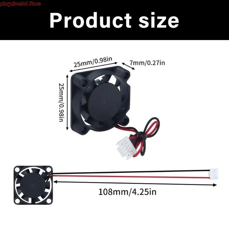 Part impresora E8BA Parte Hotend Partido actualizado Ventilador enfriamiento hidráulico 60 mm 25x25x7 mm 5V