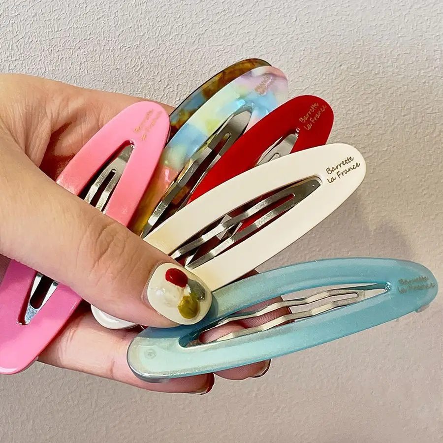 

Новые корейские французские заколки-клипсы «Дофамин BB» из ацетата для челки и мелких прядей, зажимы для волос для женщин, 2026 год