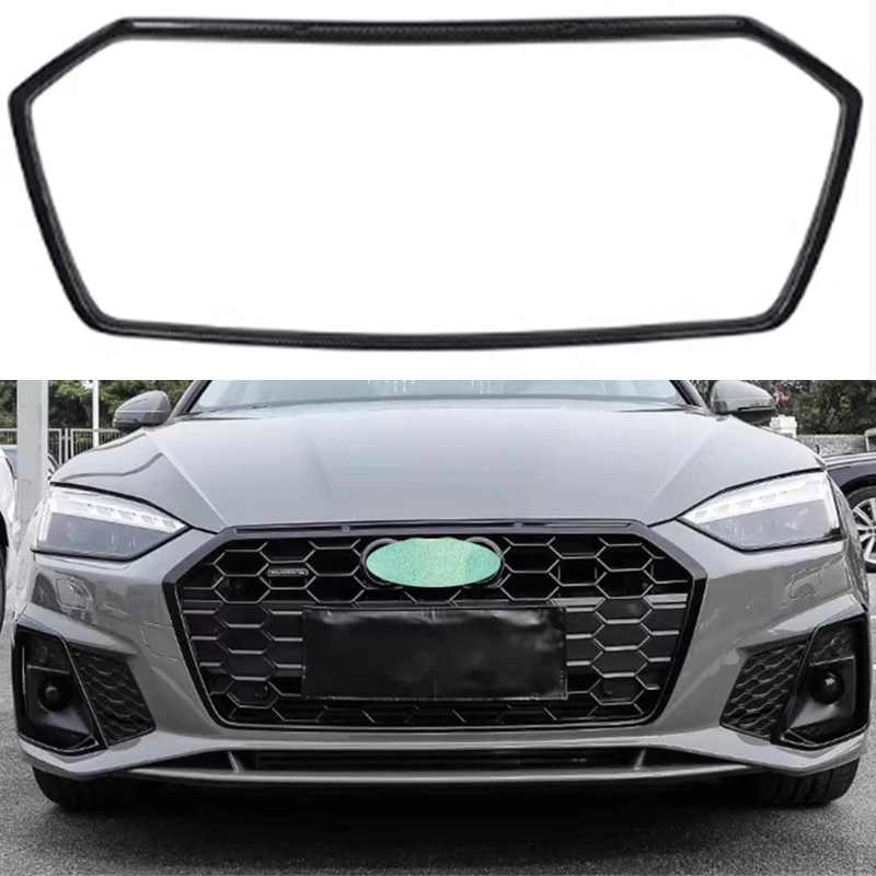 

For Audi A5 S5/2021-2024 Front Bumper Grille Trim Frame Accessory Diffuser Lip Body Kit Racing Grills,Glossy Black