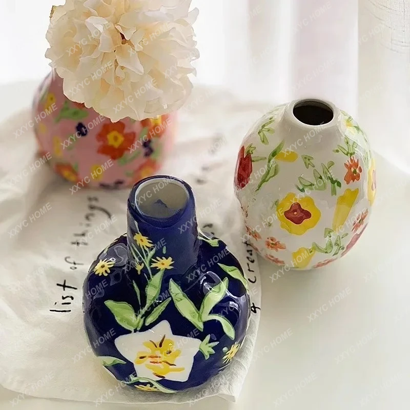 

Супер красивая чистая ручная роспись, ручная работа, неправильная художественная керамическая ваза для цветочных композиций