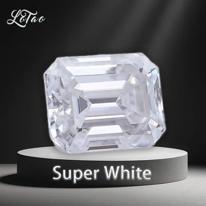 

Pass Diamond Tester Highest Grade Moissanite Stone Emerald Cut Super White D Color VVS1 Gemstone Fine Jewelry Material