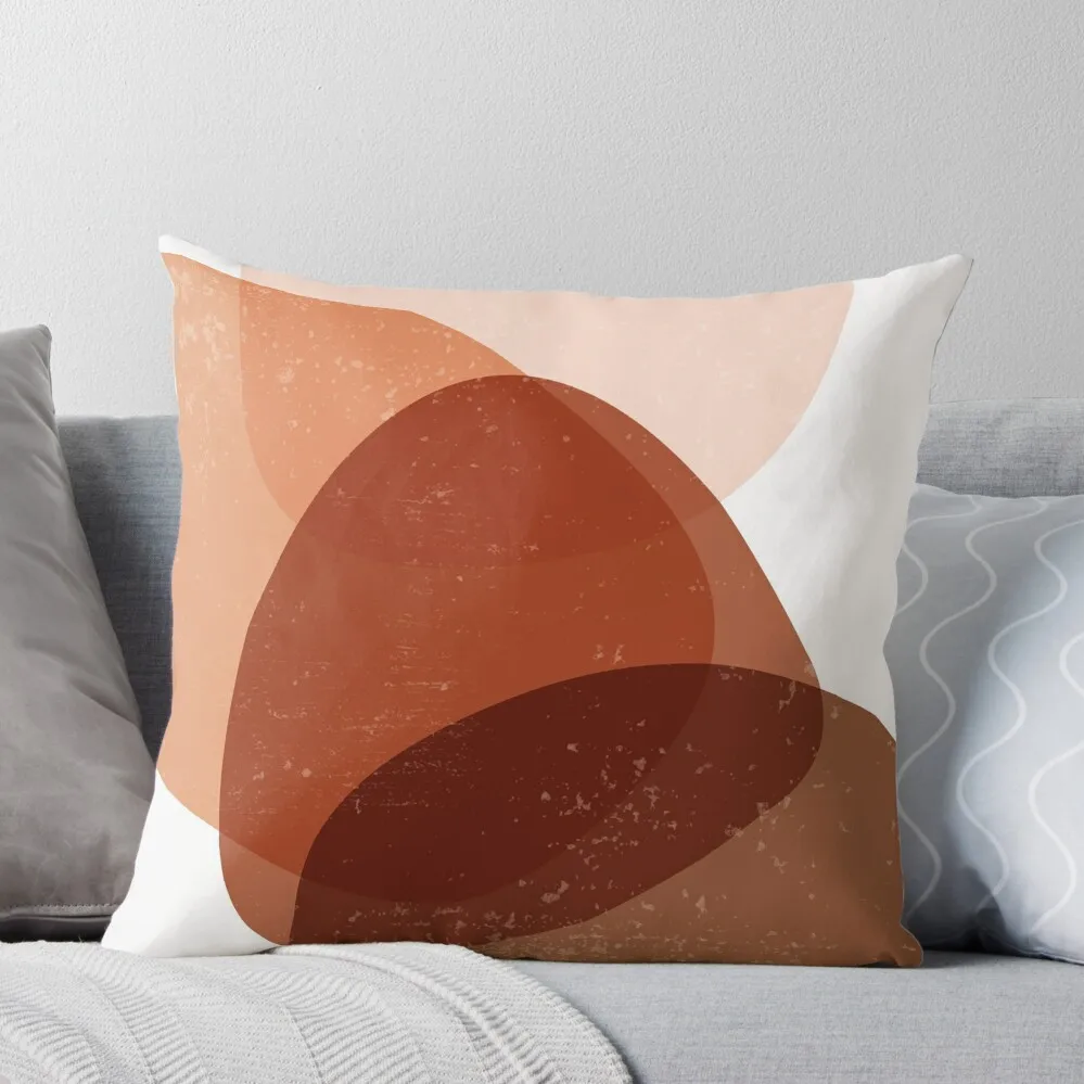 Terracotta Abstract 70 - Modern, Contemporary Art - Abstract Organic Shapes - Minimal Brown Throw Pillow christmas supplies