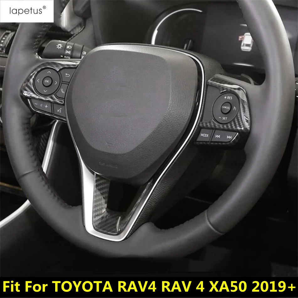 

Steering Wheel Button Frame Decoration Cover Trim ABS Carbon Fiber Accessories Interior For TOYOTA RAV4 RAV 4 XA50 2019 - 2024