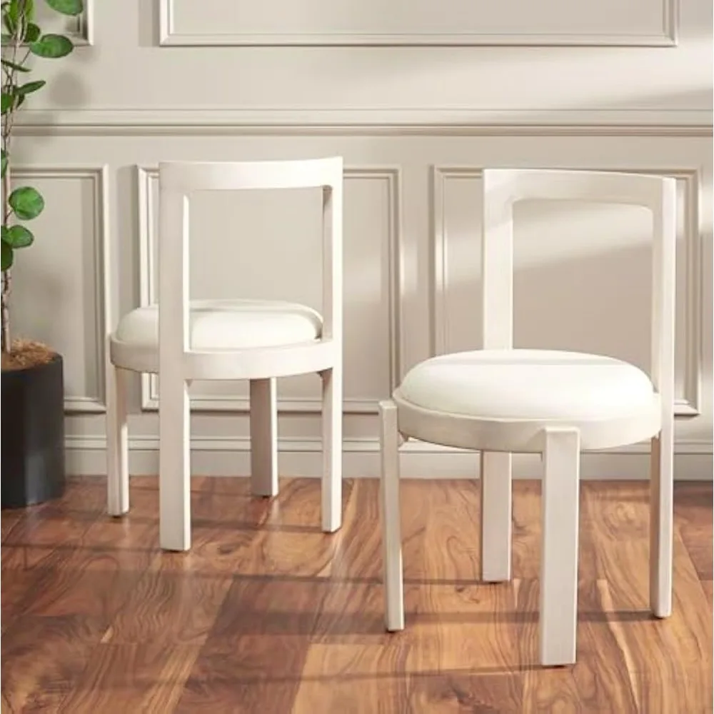 

Home Collection Estes White/Ivory Round Dining Chair Set of 2