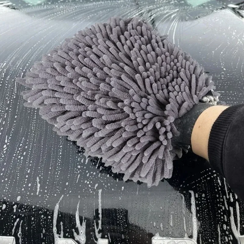 Deli-manopla de Microfibra para limpieza de coche, cepillo de cuidado automático, Dupla, chenilla, Luvas, Grossa