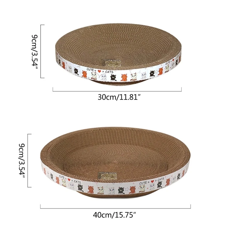 Durable Round Cat Scratching Board Wear-Resistant Cat Scratcher Mat Bowl Shape Cat Scratching Board Toy for Stretching Body Home