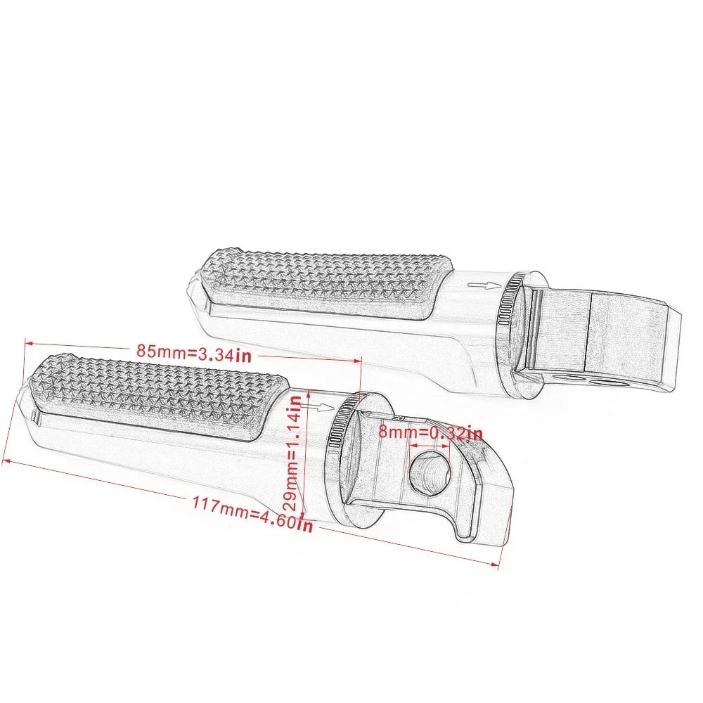 Motorcycle Rear Front Footpeg Footrests Foot Pegs for Yamaha MT-07 MT07 2014-2016 MT-09 MT09 2013-2019 XSR700 17-19 XSR900 FZ6