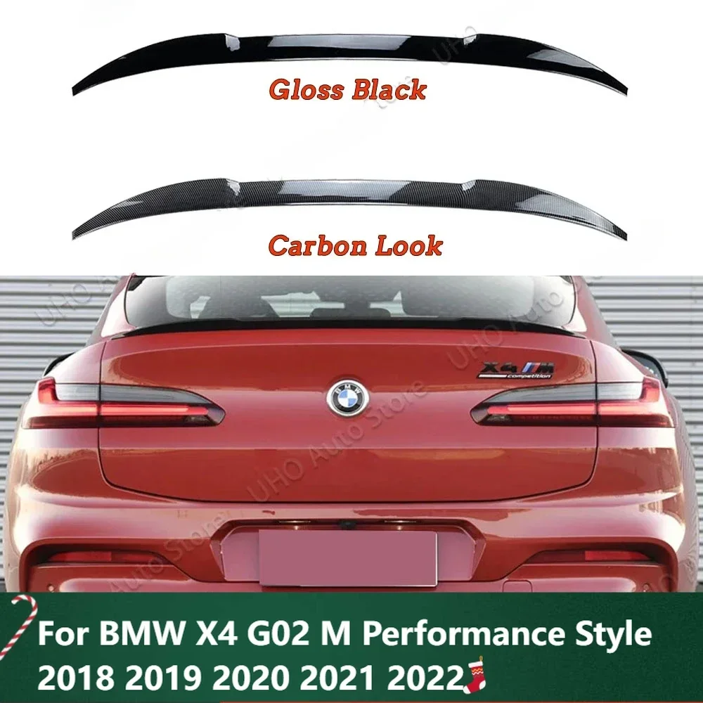 

New！Car Rear Trunk Spoiler Wing ABS Tail Trunk Lip Body Kits Tuning For BMW X4 G02 M Performance Style 2018 2019 2020 2021 2022