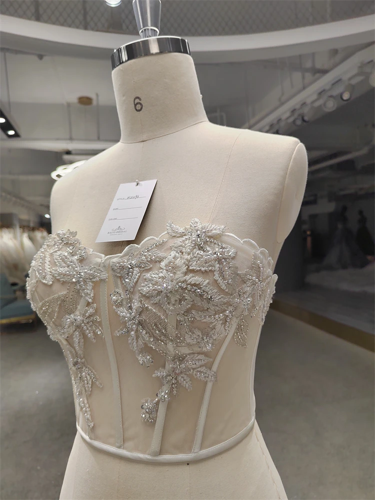 Corset bustier en dentelle perlée pour femme, haute qualité, patients