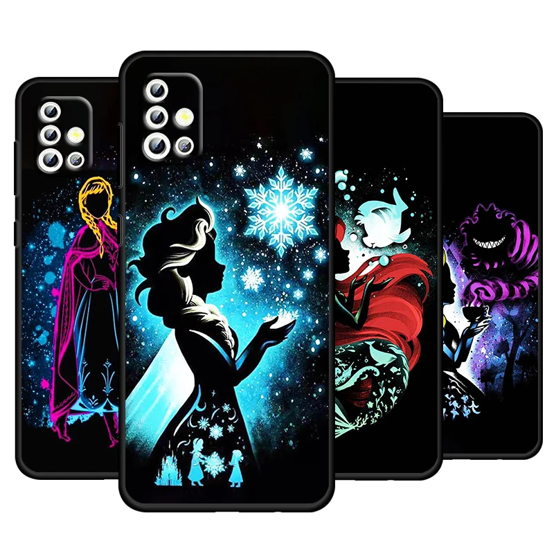 Princess Beautiful For Samsung Galaxy A73 A54 A52S A72 A71 A52 A51 A22 A32 A21S 4G 5G Silicone Soft Black Phone Case