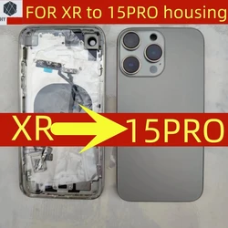 housing  For XR Like 15 Pro Housing XR Up To 15 Pro Housing Back DIY Back Cover Housing Battery Middle Frame Replacement