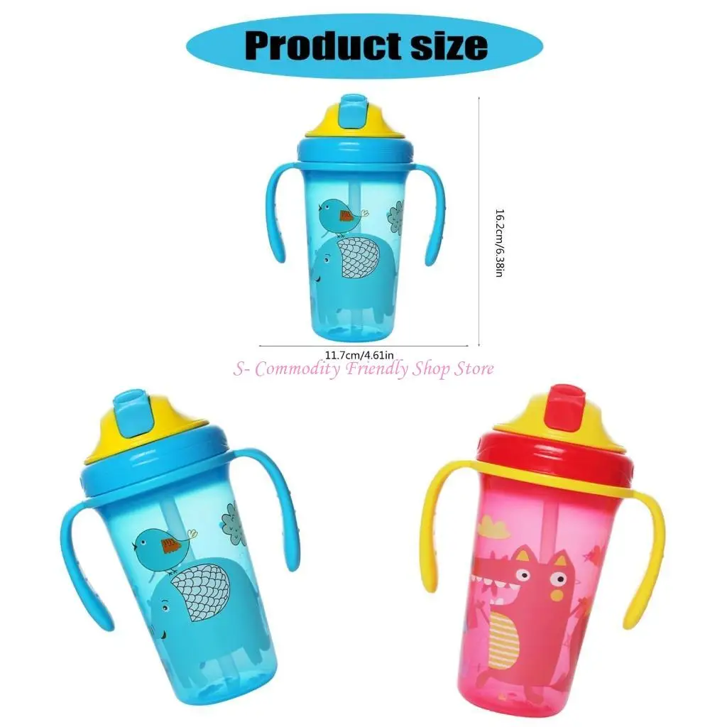

85AE Cartoon Baby Water Cup Nonslip Leak Proof Toddler Learning to Drink Cup Bottle