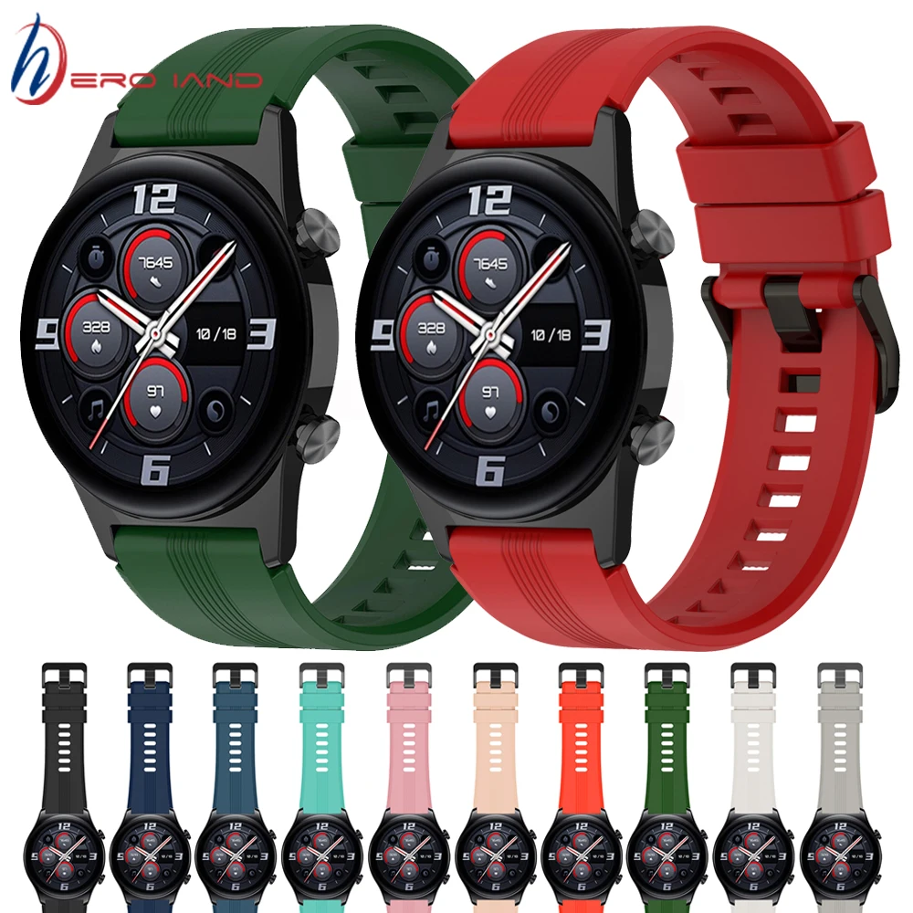 22mm Watchband Silicone Strap for Huawei Honor Watch GS 3 GS3/ gt 2 Pro 46mm Bracelet Smartwatch Sport Original Band Wristband