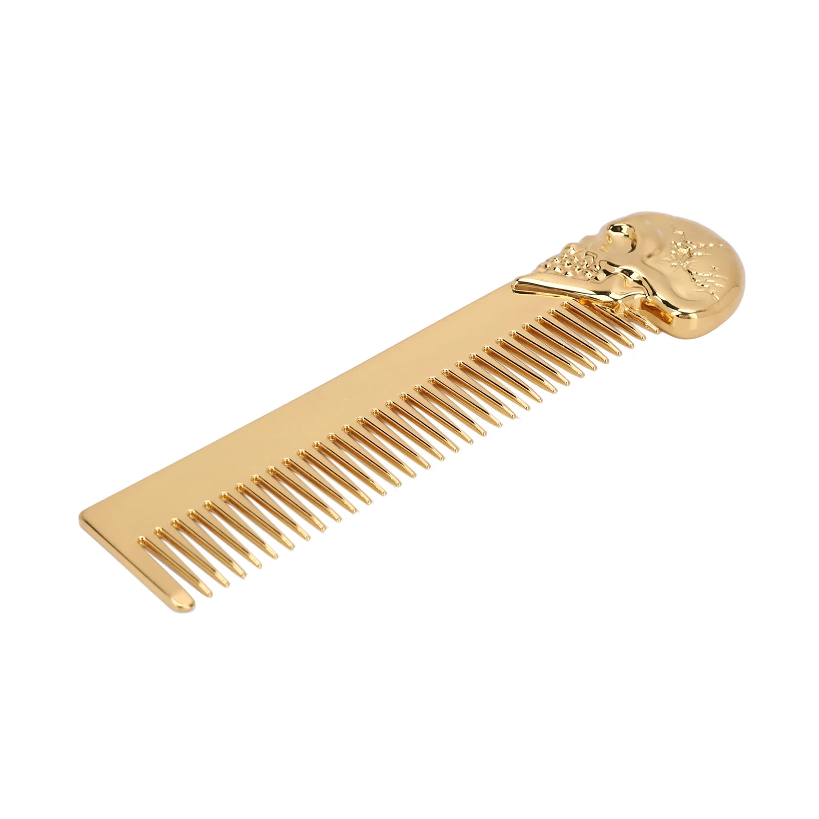 Pocket Beard Comb Zinc Alloy Skull Pattern Hair Styling Mustache Shaping Oil Hair Comb Gold Key Words