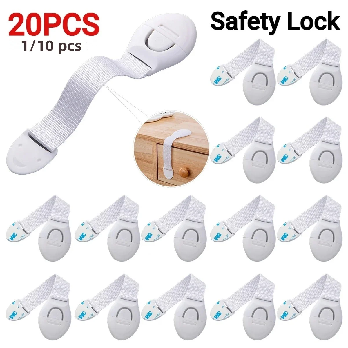 1-20PCS Child Safety Cabinet Lock Baby Security Protection Drawer Door Cabinet Lock Plastic Protection Kids Safety Door Lock