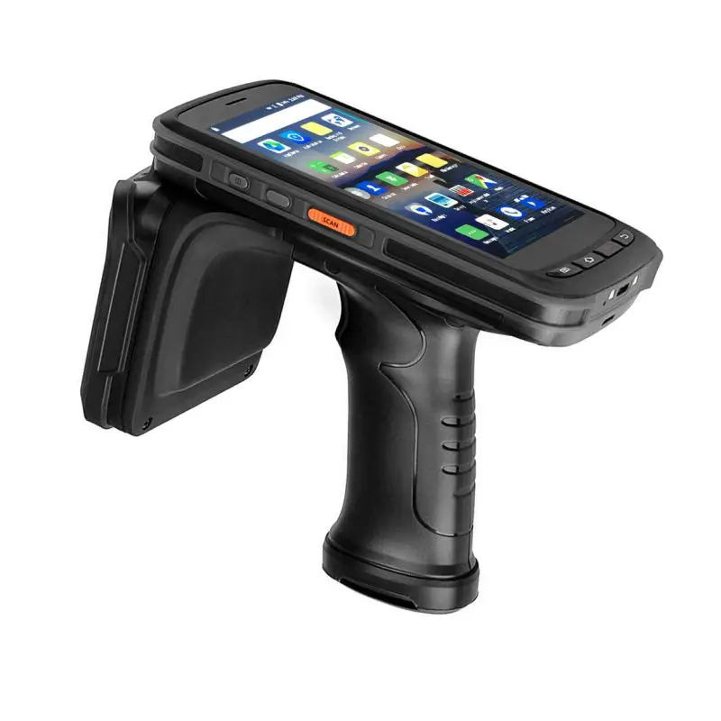 uhf rfid handheld barcode scanner coletor de dados de armazem logistica pda industrial android 11 52 4g 64g os 01