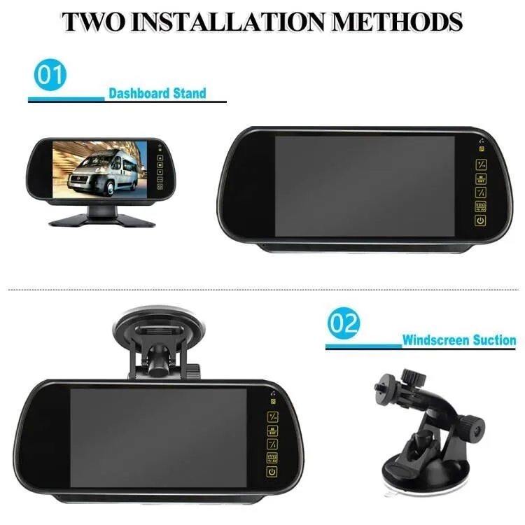 Lastubs 7 "DVR شاشة مرآة السيارة مع FHD 1080P الرقمية اللاسلكية التكبير كاميرا احتياطية للرؤية الخلفية ل RV قافلة مقطورة حافلة فان #6