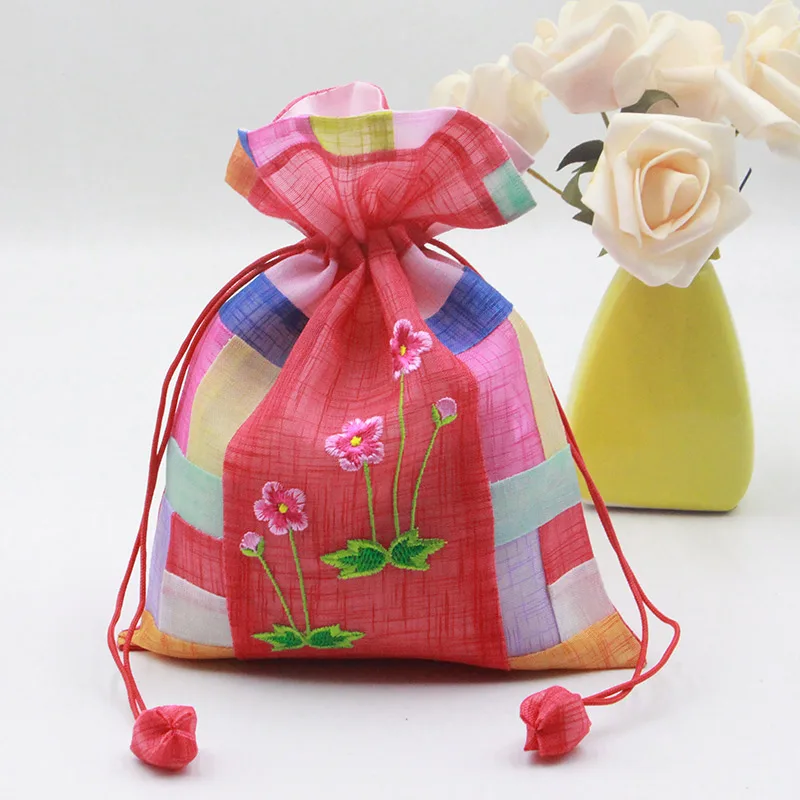 Korean Style Embroidered Ethnic Korean Wedding Candy Bag Fruit Bag Small Tied Cloth Bag Fragrance Bag Jewelry Bag